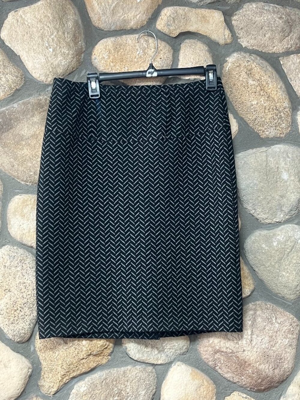 Jessica Black Grey Pattern Pencil Skirt Size Medium Career Office Wear
